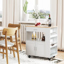 Rolling Kitchen Trolley with 3 Spice Racks Drawer and Open Shelf by LJGDeals