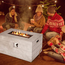43 Inch Rectangular Concrete Propane Fire Pit Table with Lava Rocks and Cover 50 000 BTU-Gray by LJGDeals