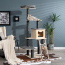 5-Tier Modern Wood Cat Tower with Washable Cushions-Gray by LJGDeals