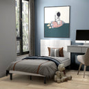 Platform Bed with Button Tufted Headboard by LJGDeals