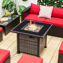 32 Inch Square Propane Fire Pit Table with Lava Rocks Cover by LJGDeals