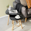 Set of 2 Modern Nesting Coffee Tables Triangular Tabletop Bamboo Legs by LJGDeals