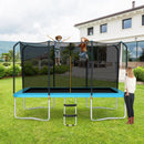 8 x 14 Feet Rectangular Recreational Trampoline with Safety Enclosure Net and Ladder by LJGDeals