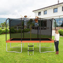 8 x 14 Feet Rectangular Recreational Trampoline with Safety Enclosure Net and Ladder by LJGDeals