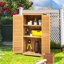 Outdoor Wooden Garden Tool Storage Cabinet-Natural by LJGDeals
