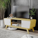 Sliding Door TV Stand with Adjustable Shelf for TVs up to 55 Inch by LJGDeals