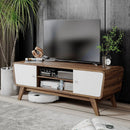 Sliding Door TV Stand with Adjustable Shelf for TVs up to 55 Inch by LJGDeals