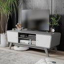 Sliding Door TV Stand with Adjustable Shelf for TVs up to 55 Inch by LJGDeals