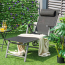 Adjustable Patio Folding Chaise Lounge Chair with Wheels by LJGDeals