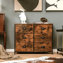 6 Fabric Drawers Storage Chest with Wooden Top by LJGDeals