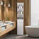 Bathroom Tall Freestanding Storage Cabinet with Open Shelves and Drawer-White by LJGDeals