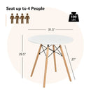 Round Modern Dining Table with Solid Wooden Leg-White by LJGDeals