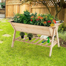 Raised Wood Garden Bed with Shelf and Liner by LJGDeals