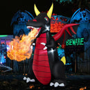 8 Feet Halloween Inflatable Fire Dragon Decoration with LED Lights by LJGDeals