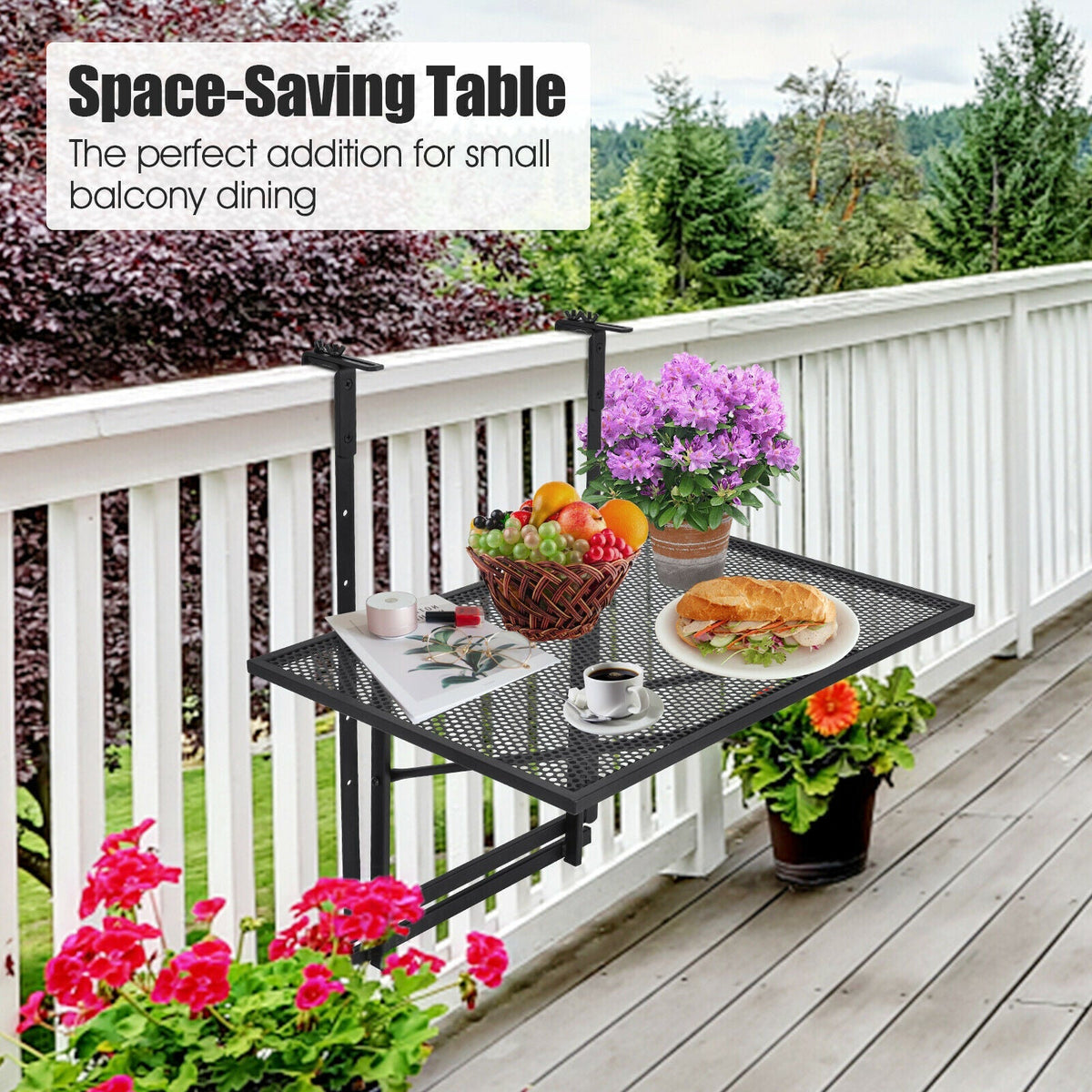 Railing Folding Table with 5-Level Adjustable Heights, photo 3 of 6