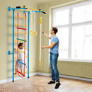7 In 1 Kids Indoor Gym Playground Swedish Wall Ladder for Solid Wall-Yellow by LJGDeals
