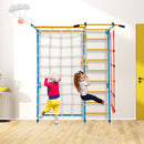 7 In 1 Kids Indoor Gym Playground Swedish Wall Ladder for Solid Wall-Yellow