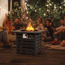 Square Propane Fire Pit Table with Lava Rocks and Rain Cover by LJGDeals