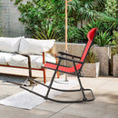 Outdoor Patio Camping Lightweight Folding Rocking Chair with Footrest by LJGDeals