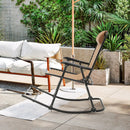 Outdoor Patio Camping Lightweight Folding Rocking Chair with Footrest by LJGDeals