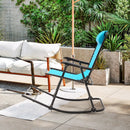 Outdoor Patio Camping Lightweight Folding Rocking Chair with Footrest by LJGDeals