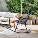 Outdoor Patio Camping Lightweight Folding Rocking Chair with Footrest by LJGDeals