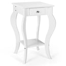 2-Tier End Table with Drawer and Shelf for Living Room Bedroom by LJGDeals