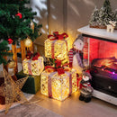 Set of 3 Christmas Lighted Gift Boxes Decorations with Red Bowknots by LJGDeals