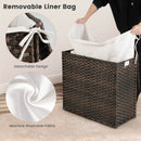 10L 3-Section Laundry Hamper with Liner Bag and Handle-Brown by LJGDeals