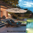 10 Feet Patio Solar Powered Cantilever Umbrella with Tilting System by LJGDeals