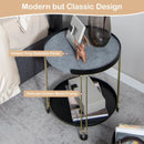 2-Tier Round Side Table with Removable Tray and Metal Frame for Small Space-Golden by LJGDeals