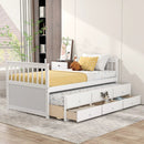 Twin Captain’s Bed with Trundle and 3 Storage Drawers by LJGDeals