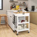 3-Tier Kitchen Island Cart Rolling Service Trolley with Bamboo Top by LJGDeals