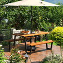 Patented 70 Inch Dining Table Set with Seats and Umbrella Hole by LJGDeals