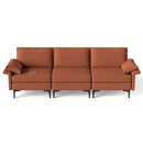 Large 3-Seat Sofa Sectional with Metal Legs and 2 USB Ports for 3-4 people by LJGDeals