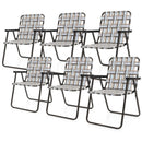 6 Pieces Folding Beach Chair Camping Lawn Webbing Chair by LJGDeals