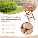 31.5 Inch Folding Patio Indonesia Teak Wood Round Coffee Table by LJGDeals