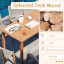 49 Inch Rectangle Patio Indonesia Teak Wood Dining Table with Slatted Tabletop Up to 6 by LJGDeals