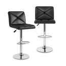 PU Leather Upholstered Bar Stools Set of 2 with Back and Adjustable Height by LJGDeals