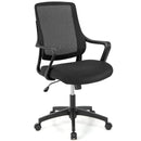 Modern Breathable Mesh Chair with Curved Backrest and Armrest-Black by LJGDeals