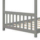 Twin Size Wooden House Bed with Roof by LJGDeals