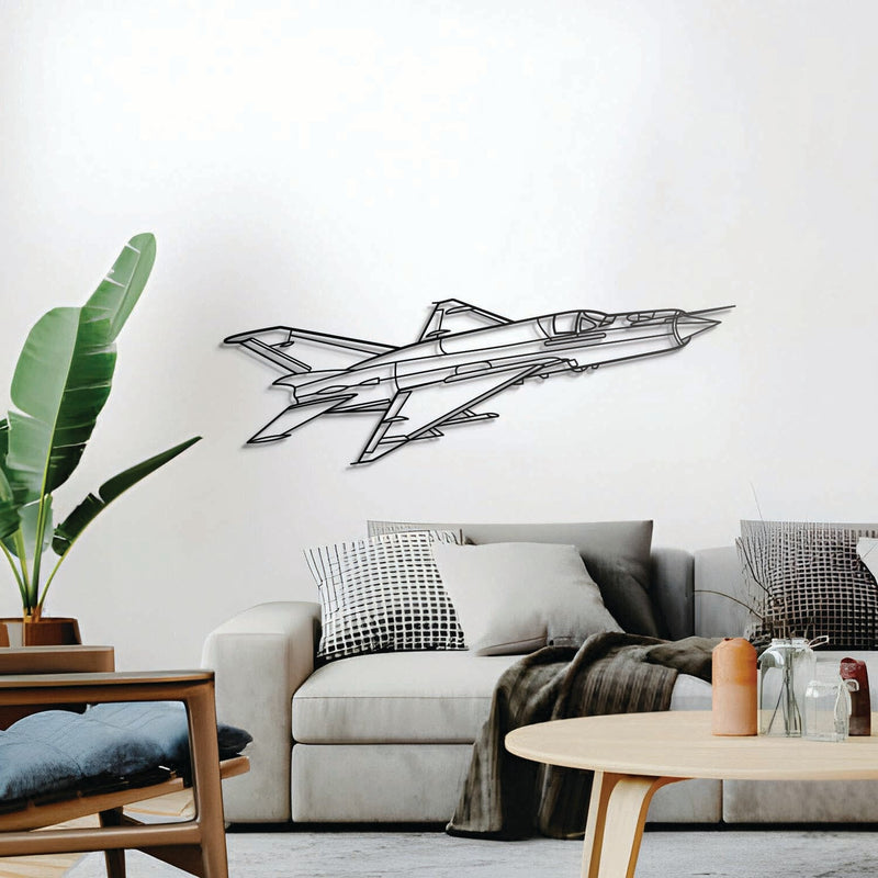 MiG-21 Lancer Angle Metal Aircraft Wall Art - NCP0483