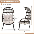 Patio Wicker Egg Chair Outdoor Rattan Lounge Basket with Seat and Back Cushions-Brown by LJGDeals