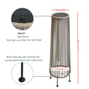 2 Piece Solar Powered Lantern Wicker Solar Patio Lamp Grey by JHY DESIGN