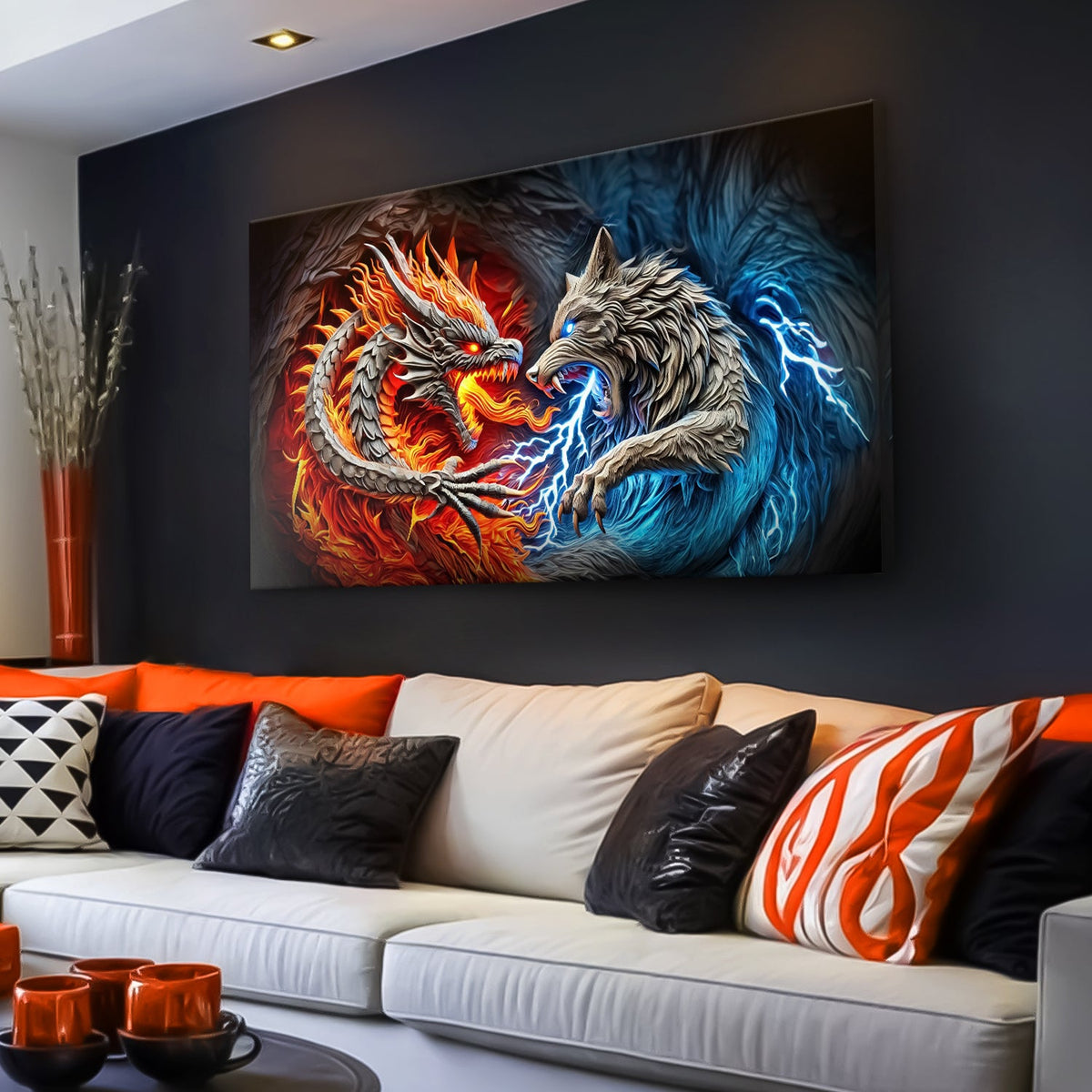 3D Dragon and Wolf Wall Art II, photo 3 of 10