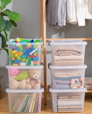 6PCS 8.5 Qt Clear Plastic Storage Boxes Stackable w Lock Lid & Handle by 2Dropme