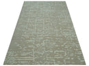 Custom Made Beige Modern Contemporary Hand Knotted Wool Area Rug