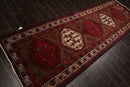 3'8" x 11' Vintage Runner Hand Knotted Wool Tribal Hamadan Area Rug Brown