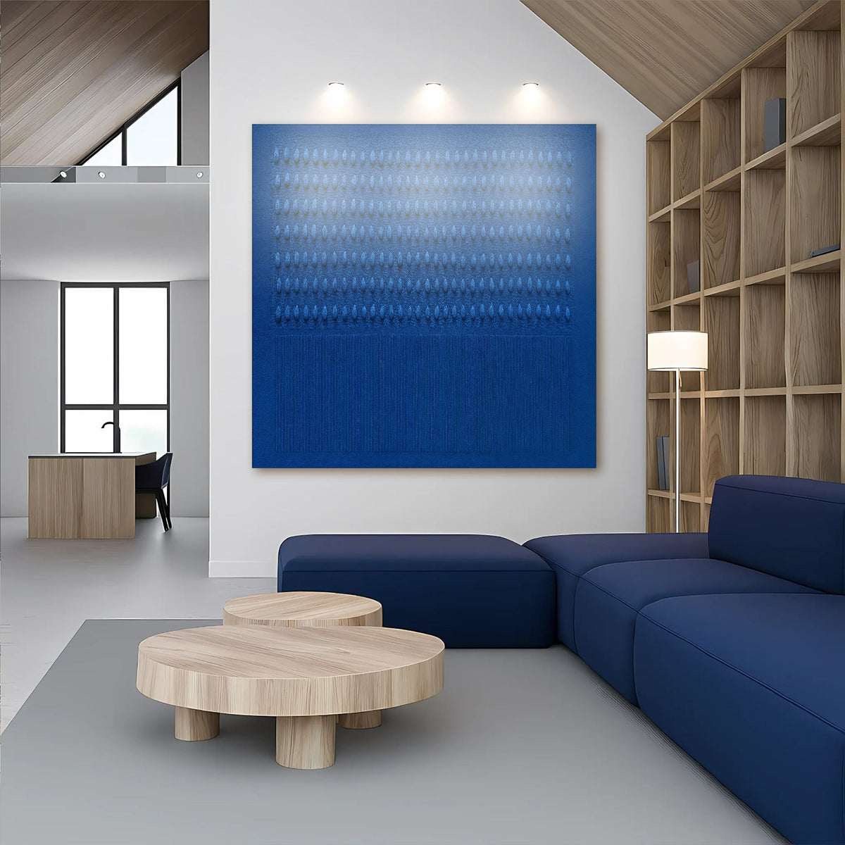 Minimalist Blue Gradient Abstract Wall Art, photo 3 of 8