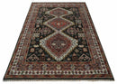 Hand Knotted Rust, Ivory and Black Traditional Antique Multi Size Wool Area Rug